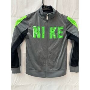 NIKE Boy's 5-6 Track Jacket  GUC Gray Green